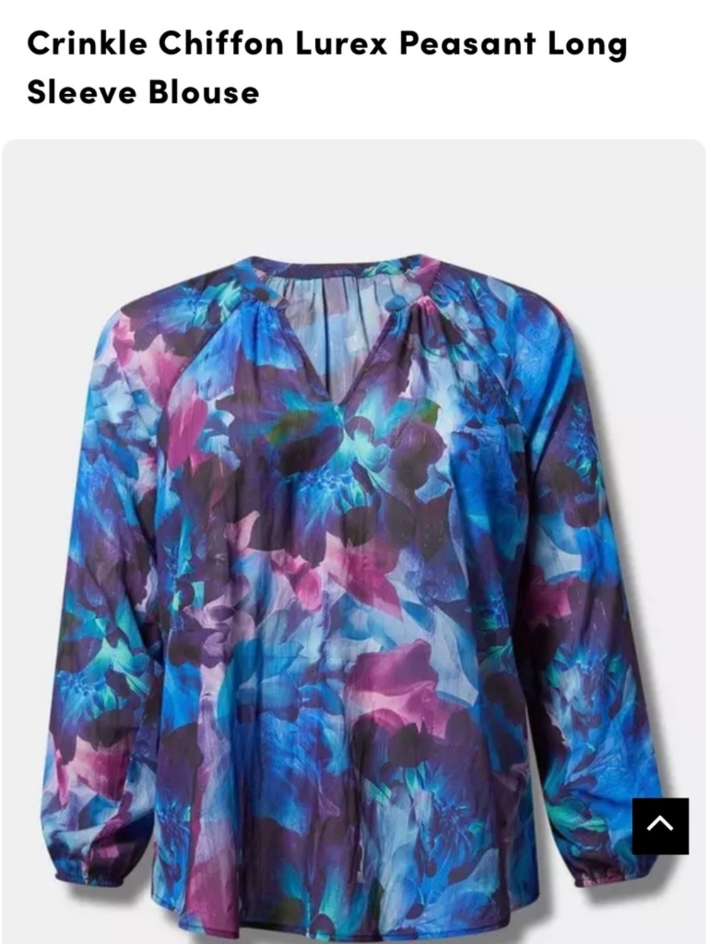 torrid Floral V-Neck Long Sleeve Blouse - Blue, Purple, Magenta